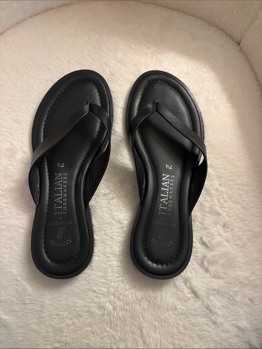 Italian Shoemakers Black Leather Sandals